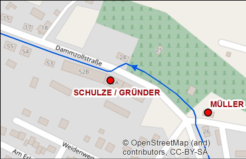 Kreuzung Walkmühlgraben/ Dammzollstrasse, Quelle: diese Webseite